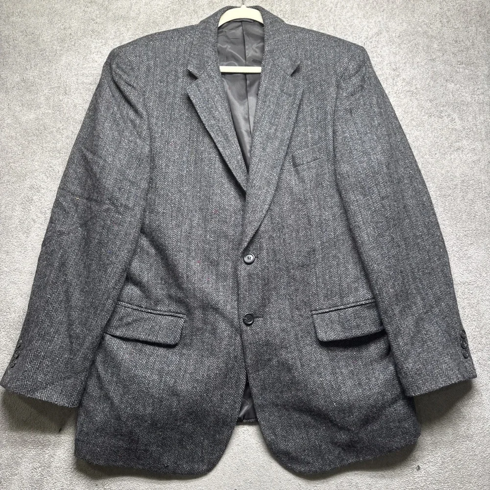 Bert Pulitzer Lambswool‎ Tweed Blazer Gray Classic Sport Coat Men's 42R
